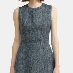 Theory Navy Multi Dress in Linen Blend
